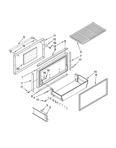 Freezer door and basket parts