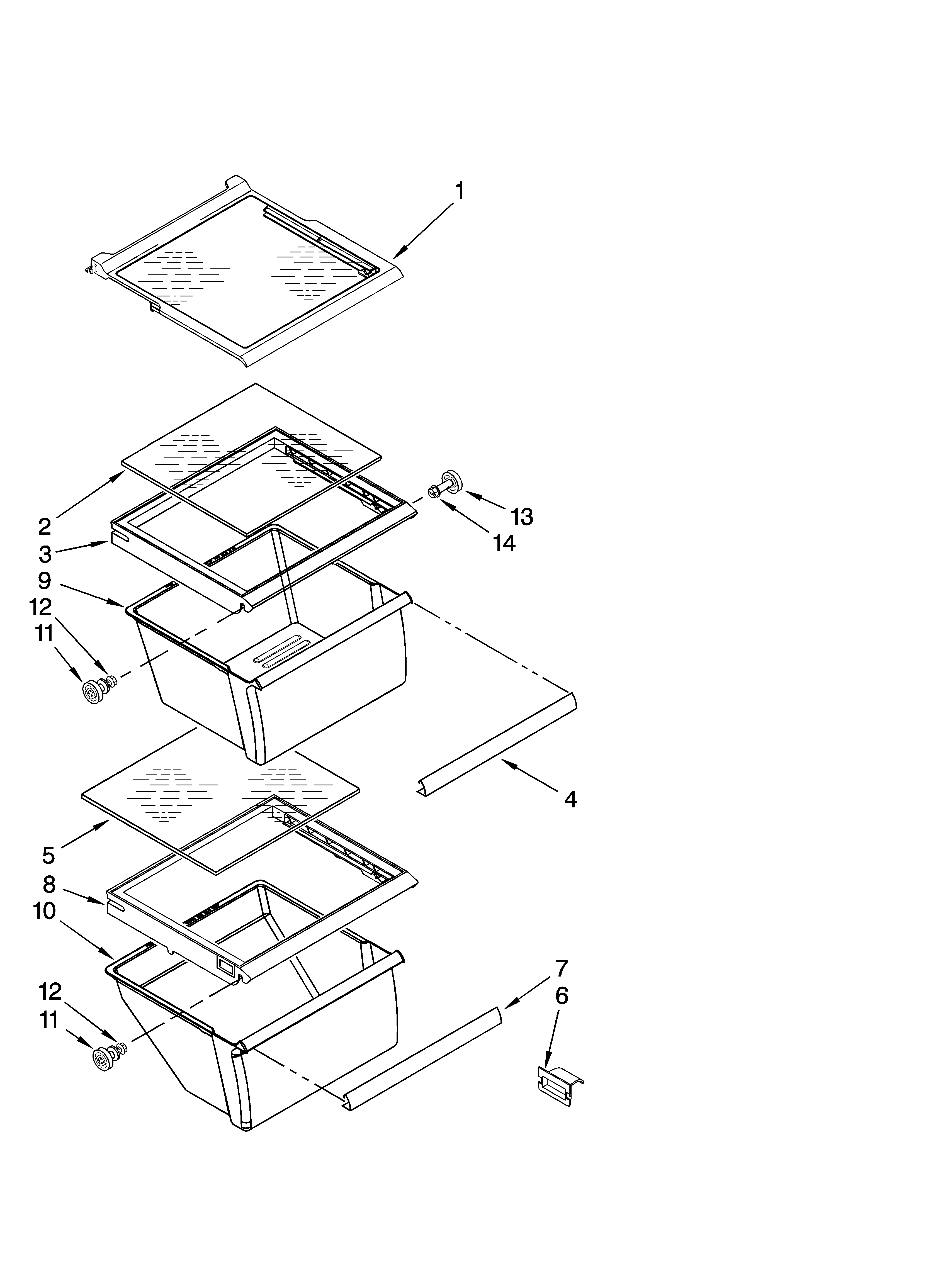 Refrigerator shelf parts