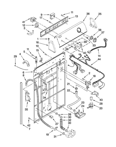 Controls and rear panel parts