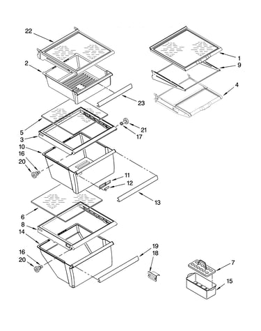 Refrigerator shelf parts