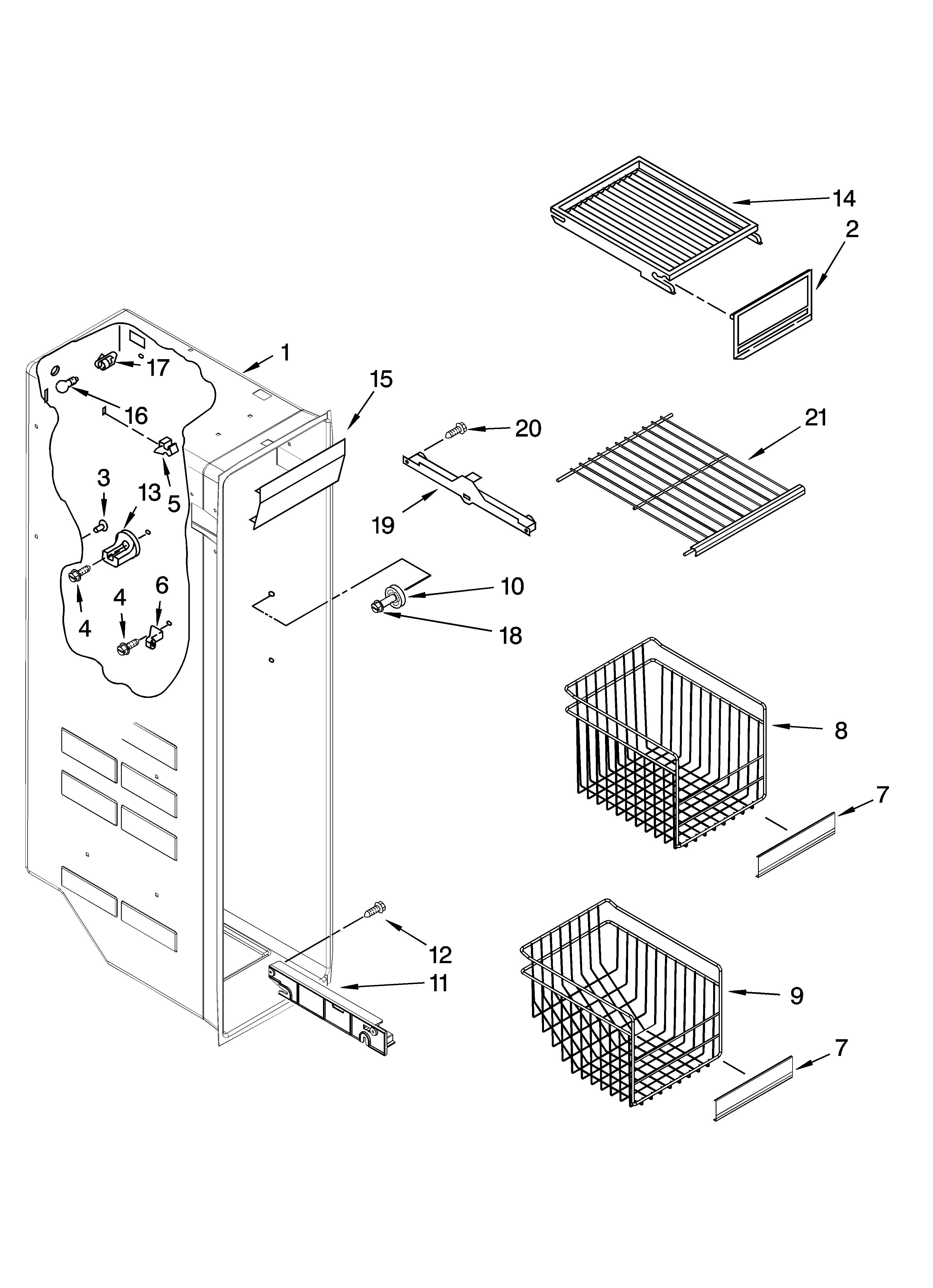 Freezer liner parts