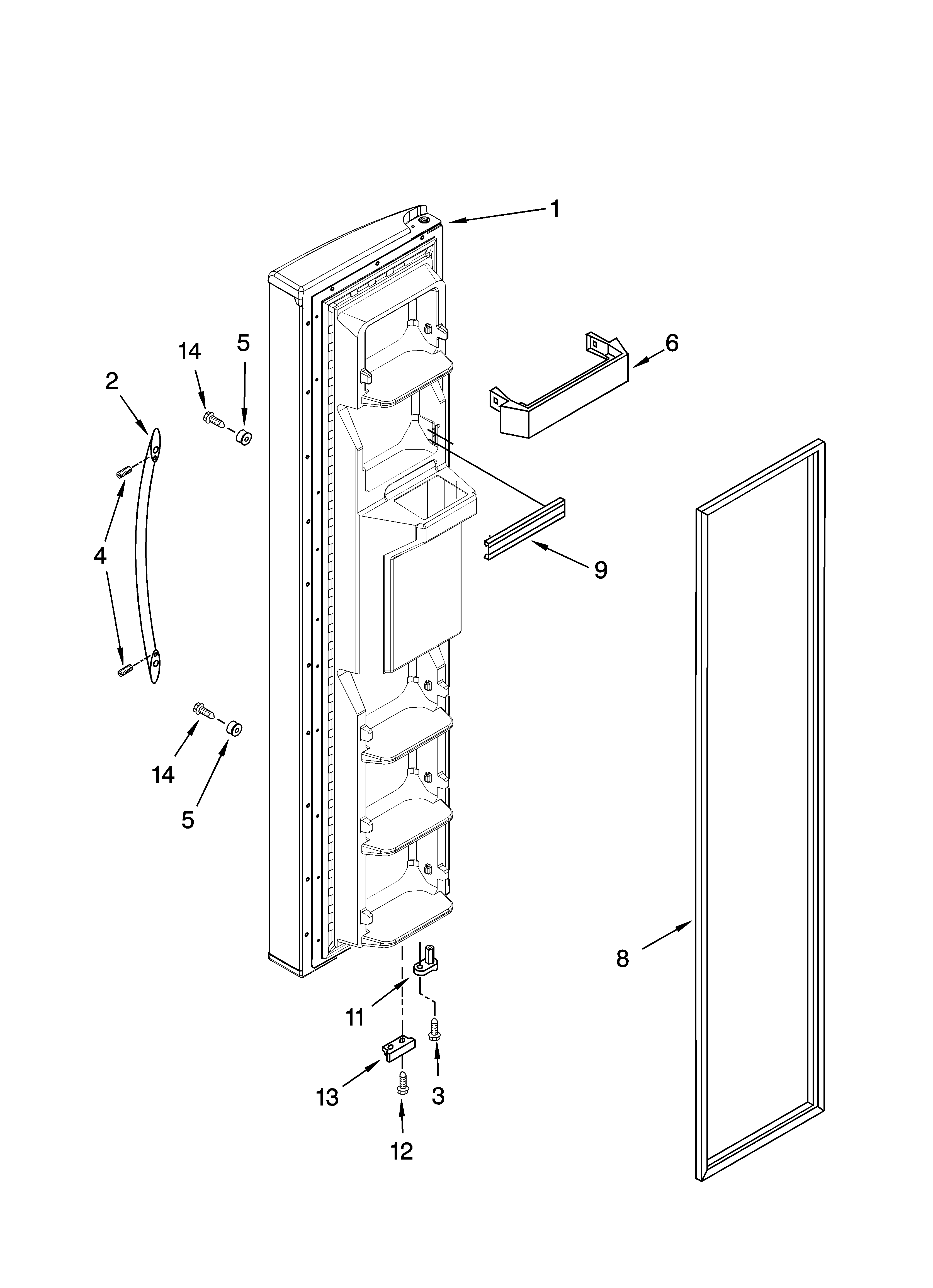 Freezer door parts