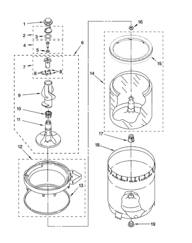 Agitator, basket and tub parts