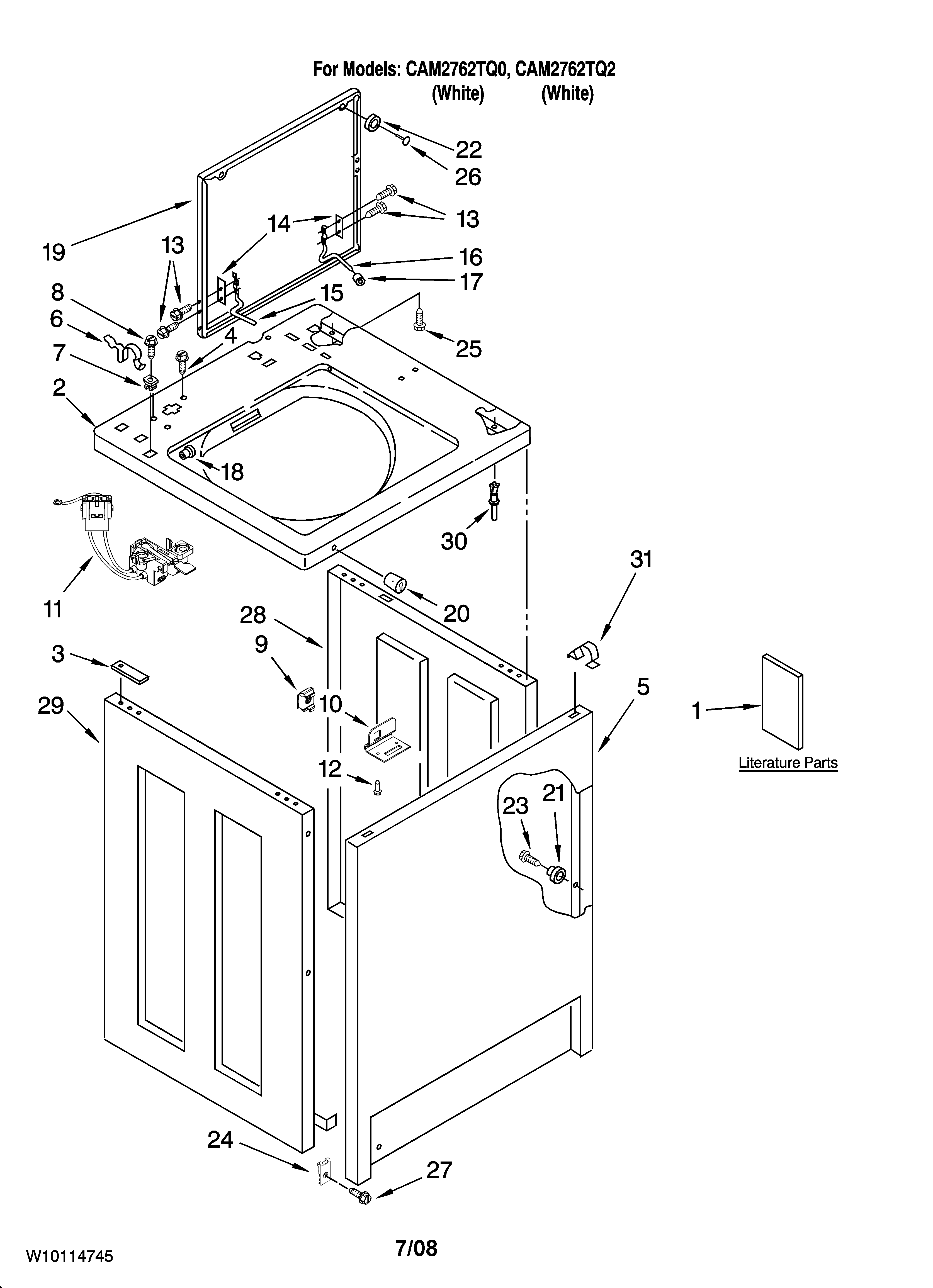 Top and cabinet parts