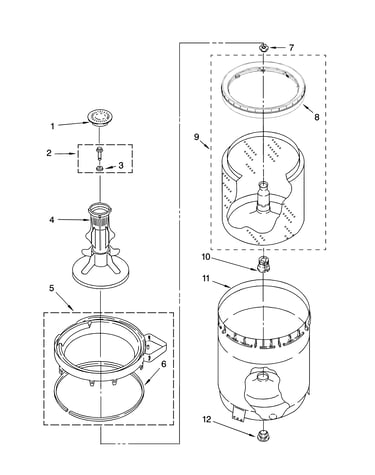 Agitator, basket and tub parts