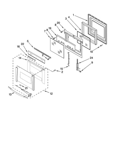 Oven door parts