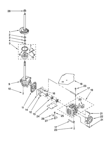 Brake, clutch, gearcase, motor and pump parts