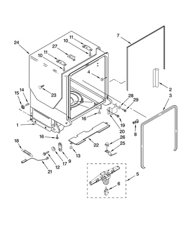 Tub and frame parts