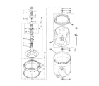 Amana NTW4600VQ0 agitator, basket and tub parts diagram