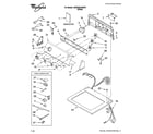 Whirlpool 3XWED5705SW1 top and console parts diagram