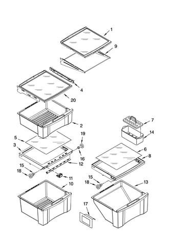 Refrigerator shelf parts