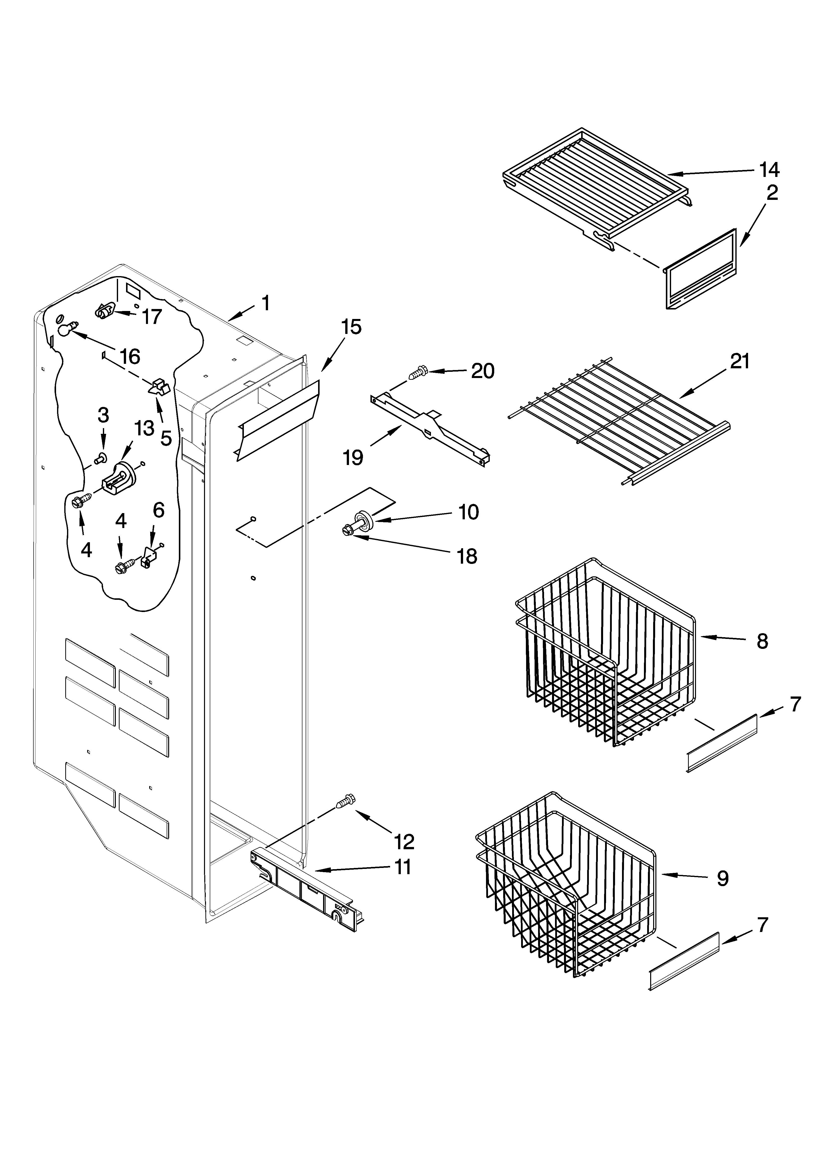 Freezer liner parts