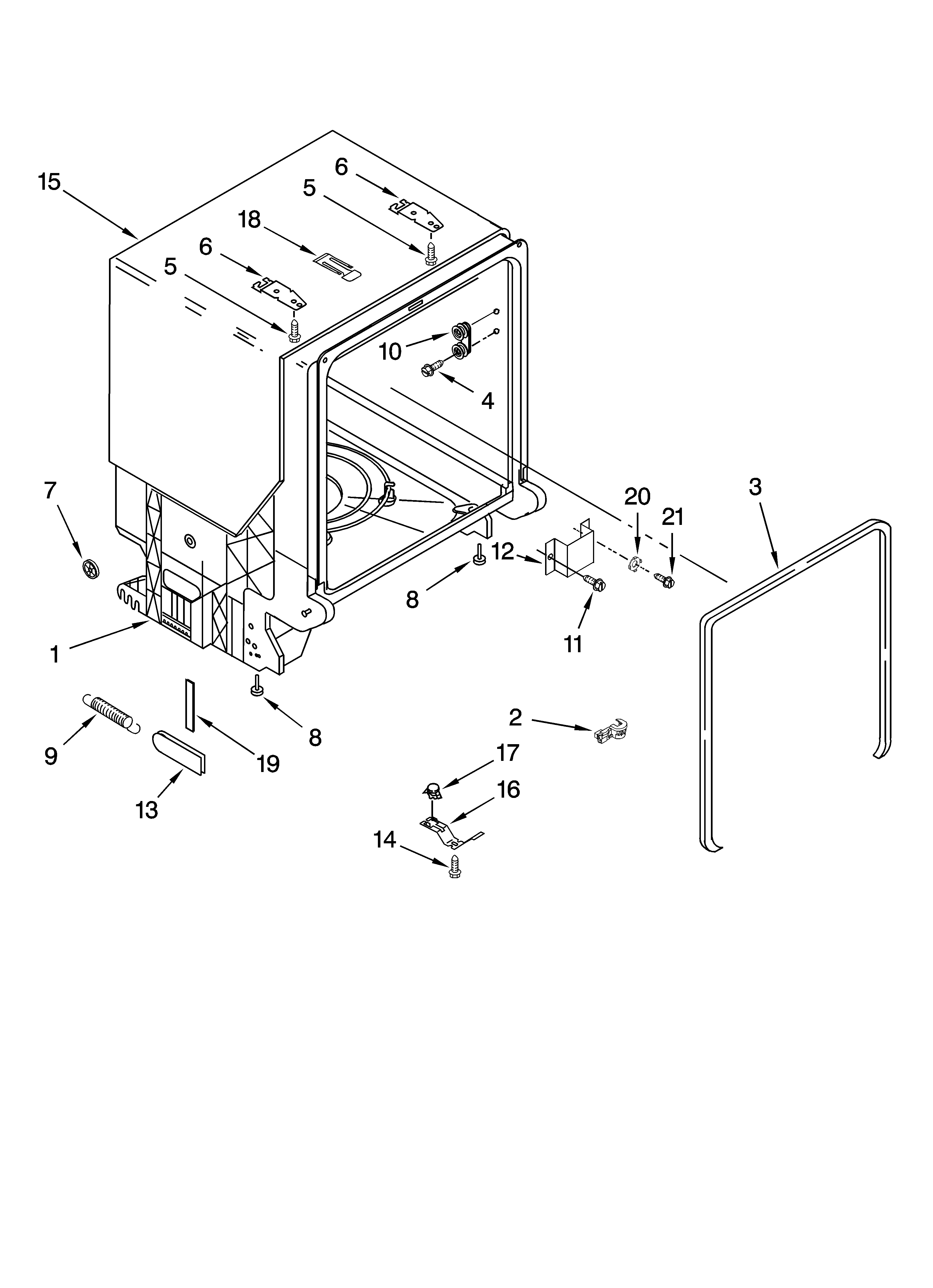 Tub and frame parts