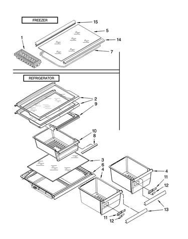 Shelf parts, optional parts (not included)