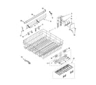 Whirlpool GU2800XTVY0 upper rack and track parts diagram