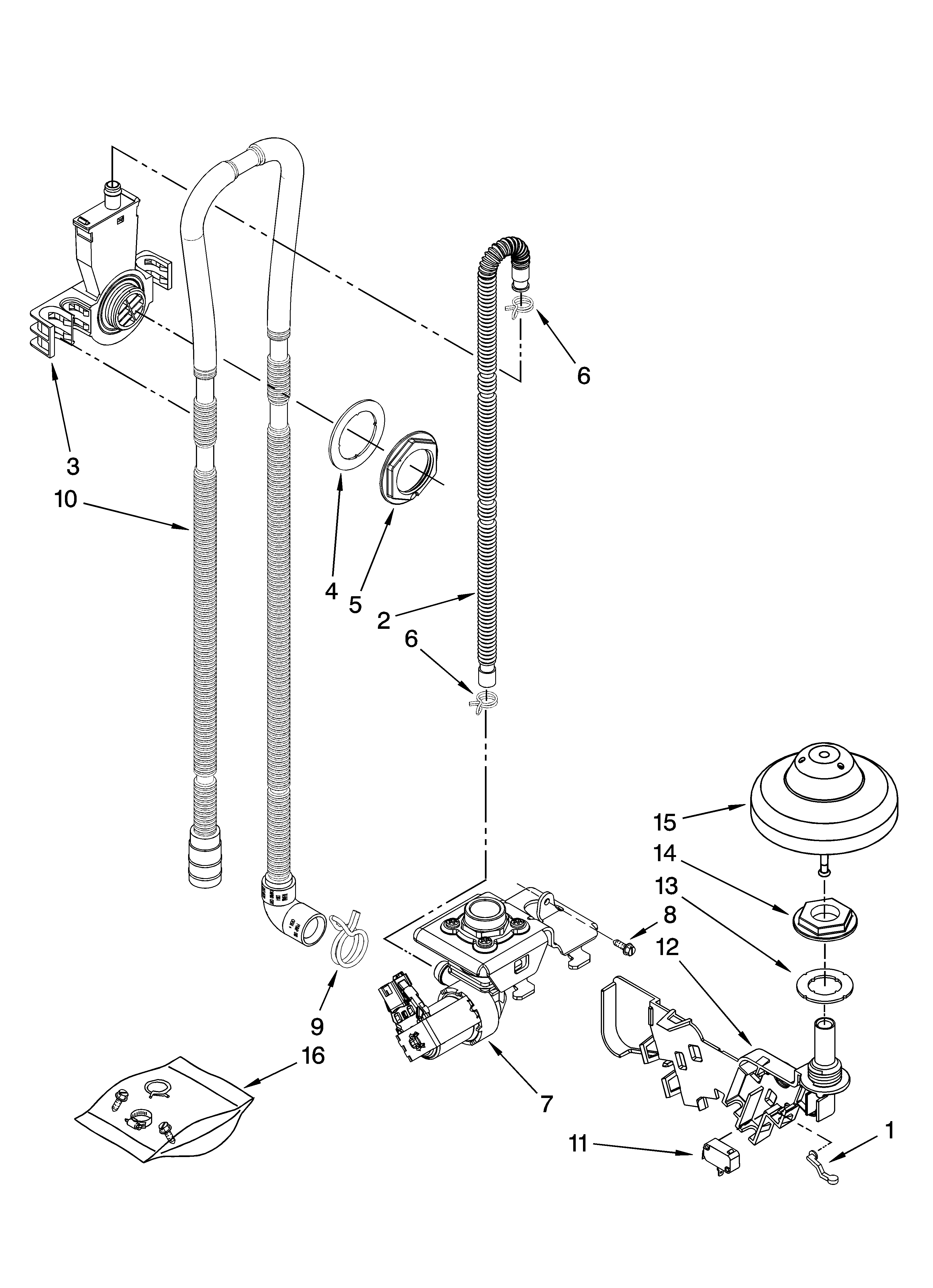 Fill, drain and overfill parts