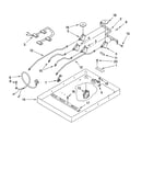 Burner box, gas valves, and switches