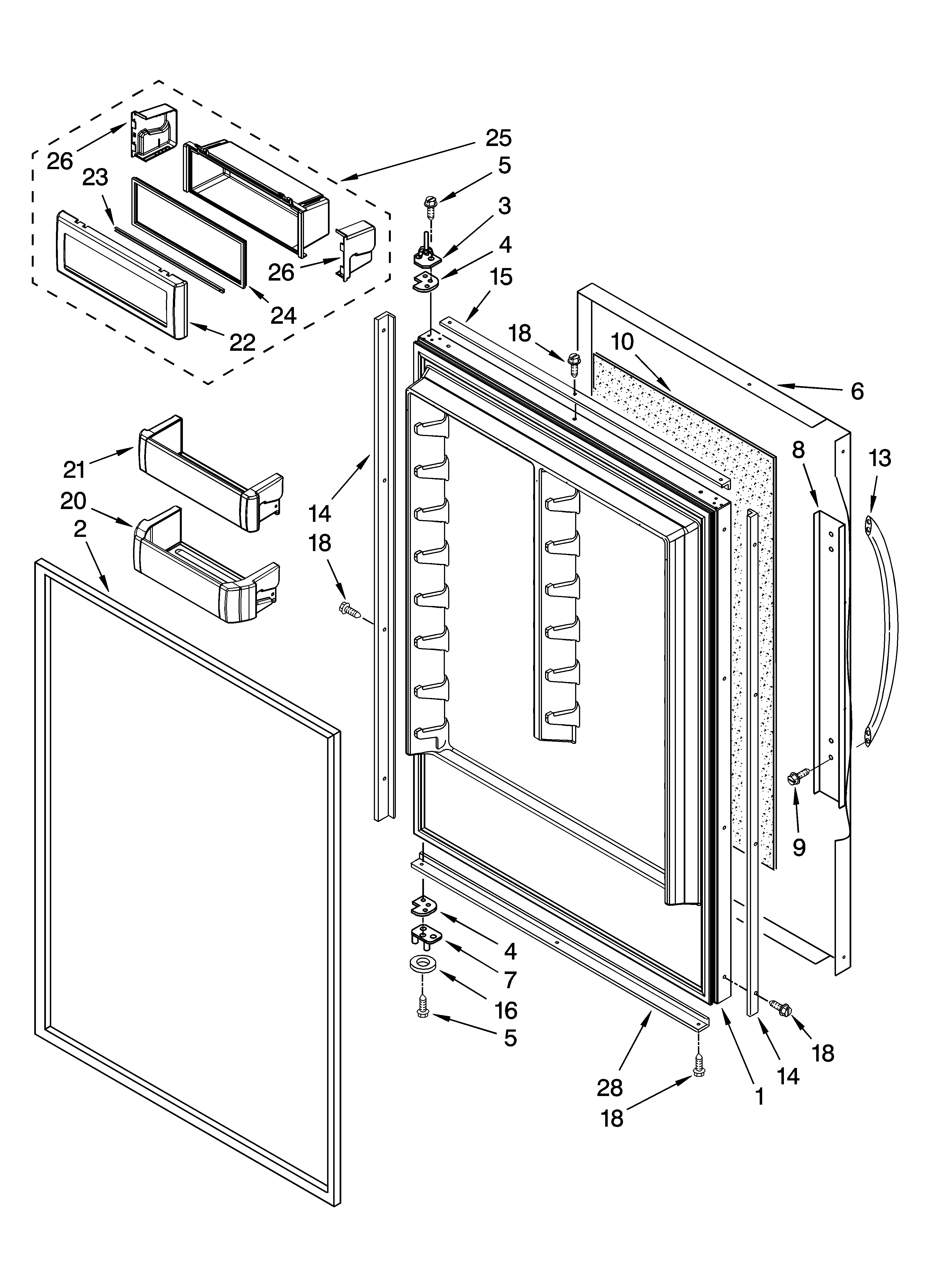 Refrigerator door parts