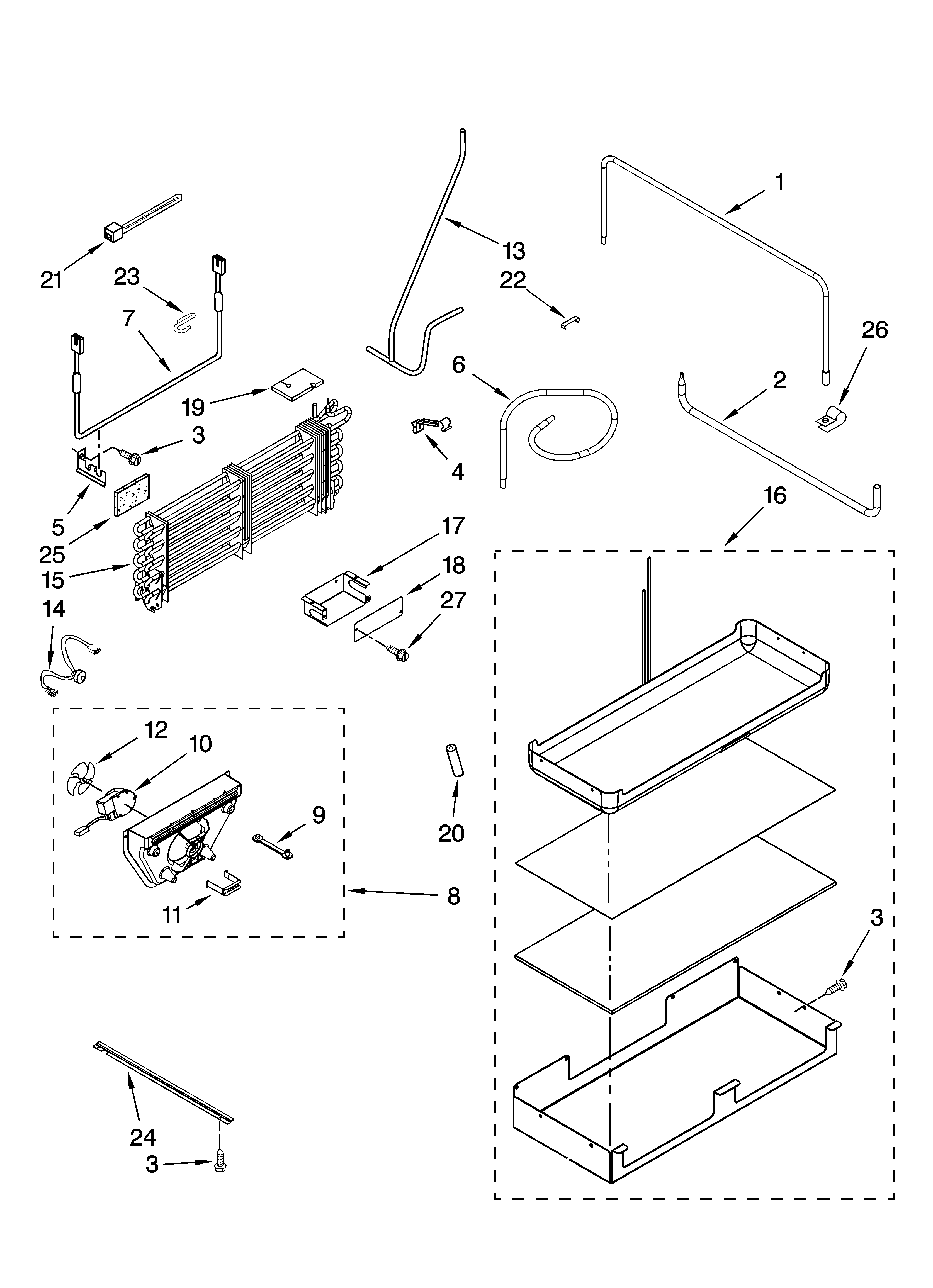 Lower unit and tube parts