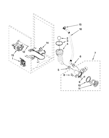 Pump and motor parts, optional parts (not included)