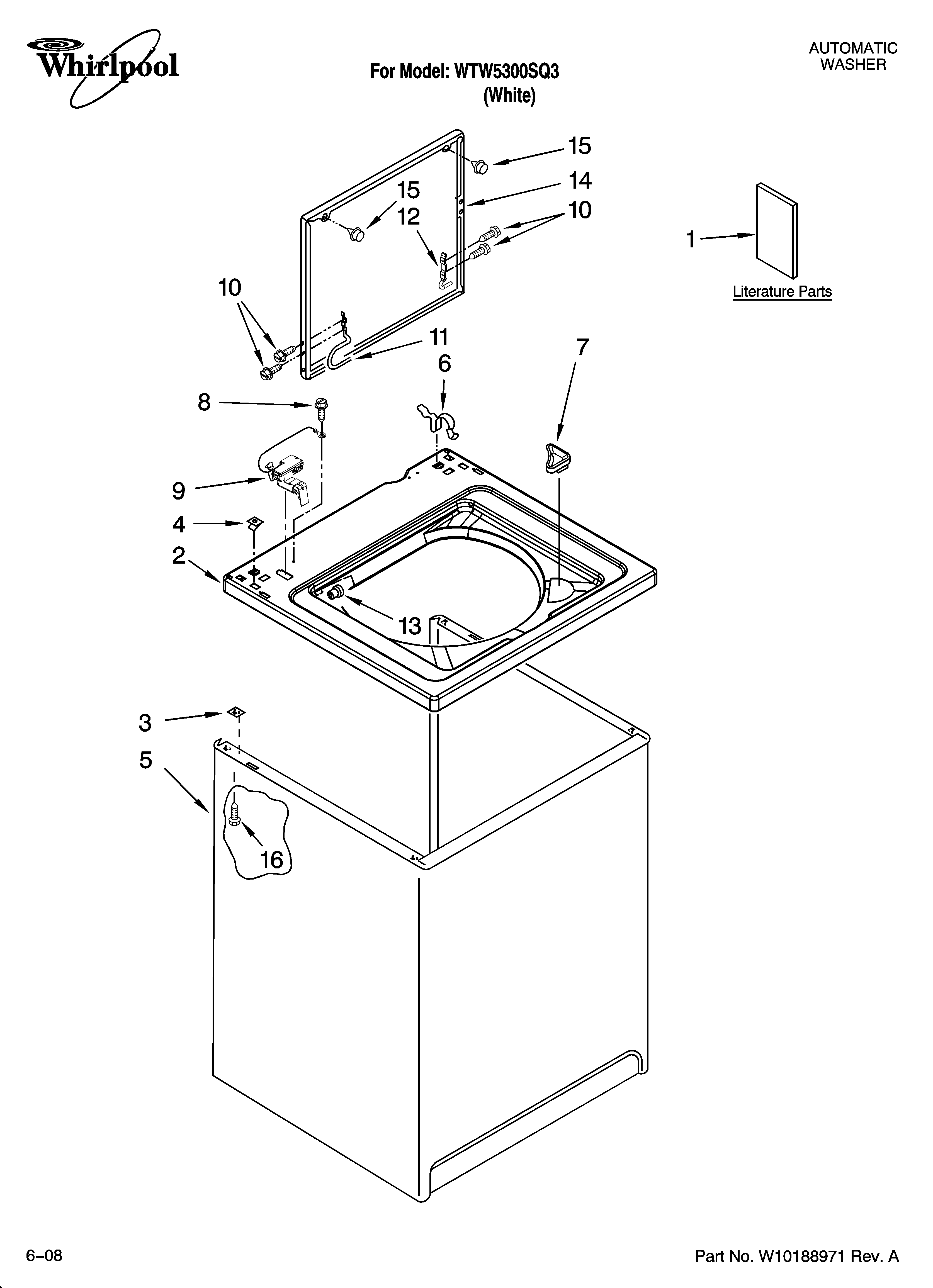 Top and cabinet parts