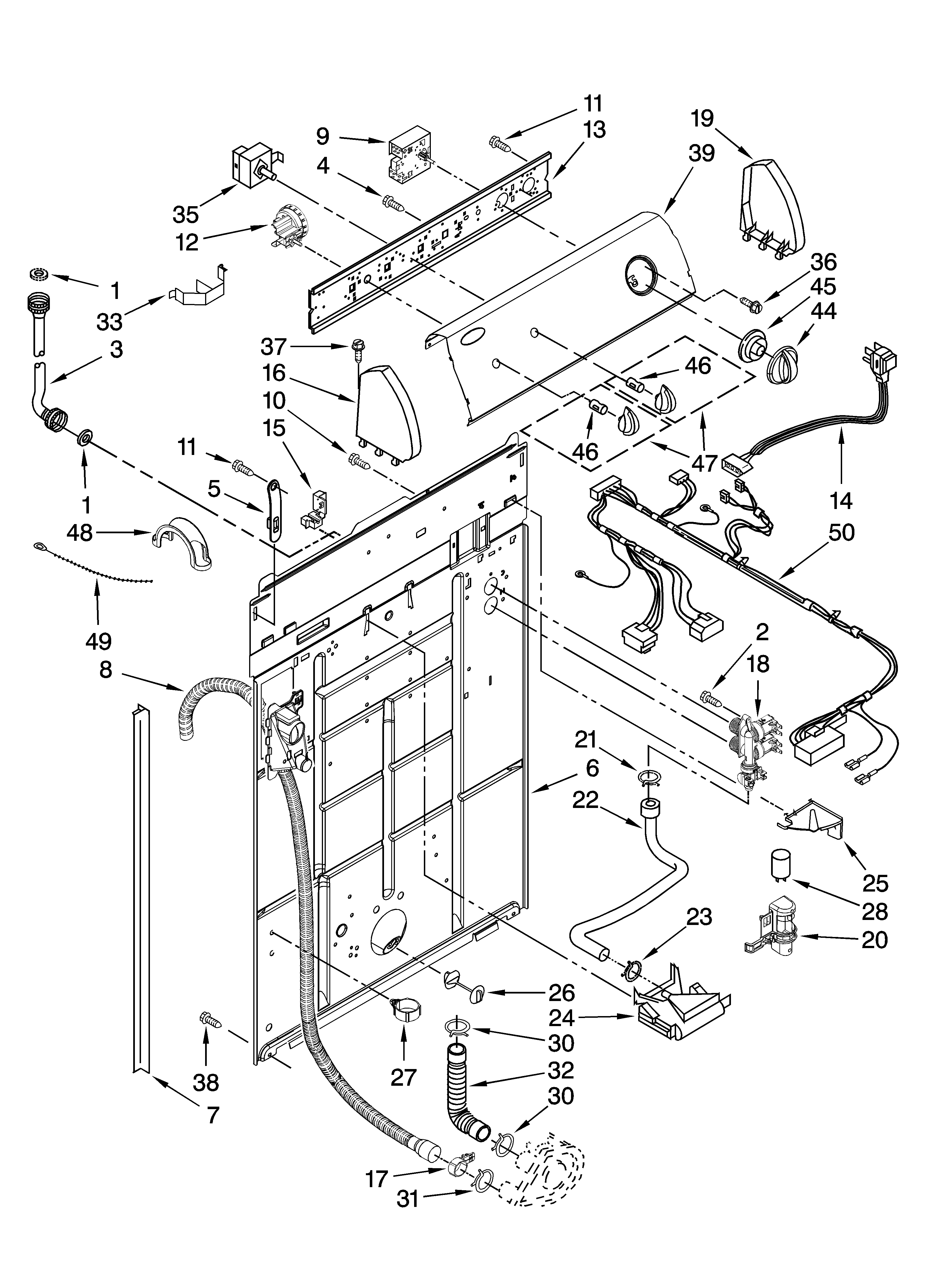 Controls and rear panel parts