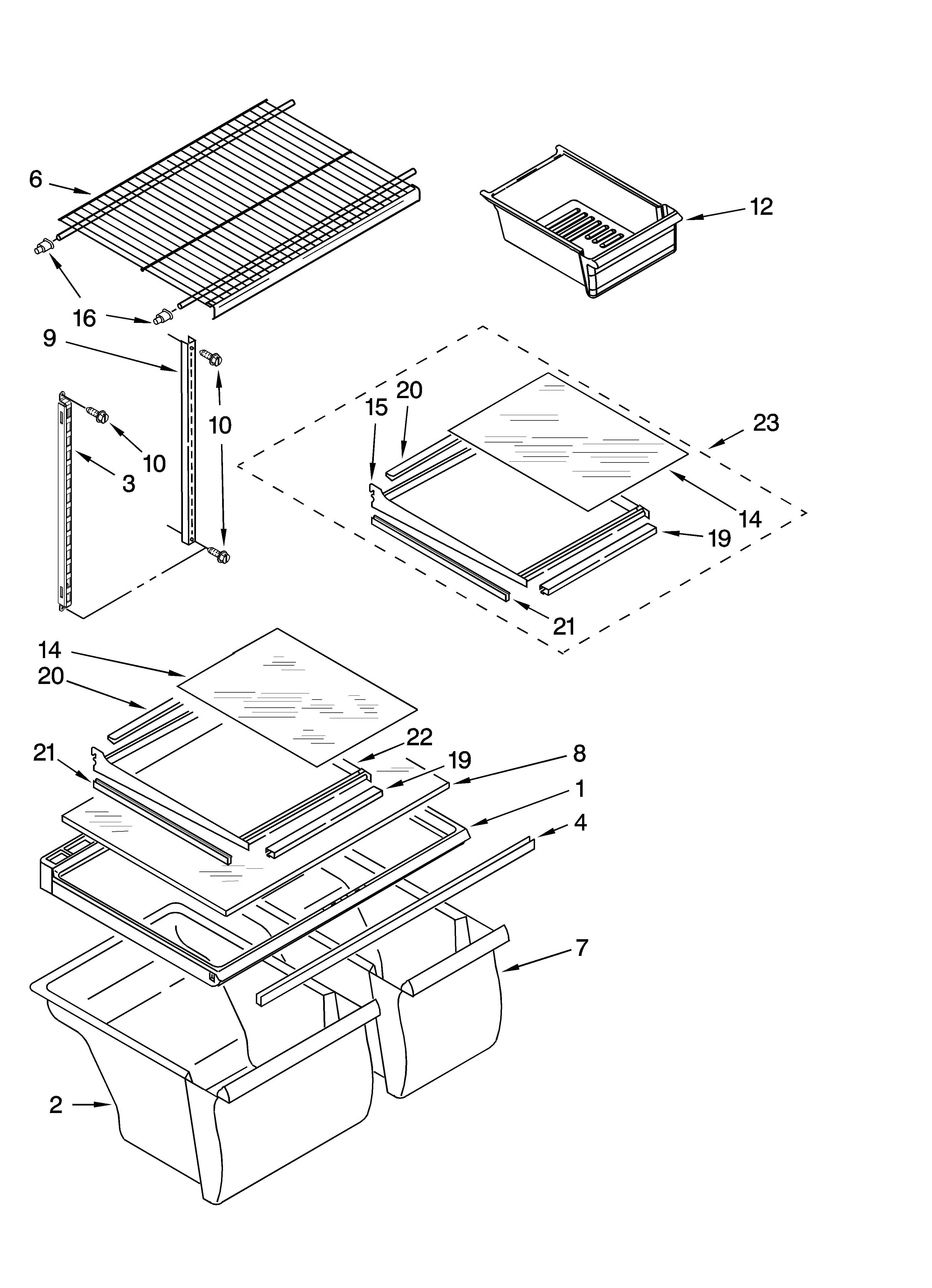 Shelf parts, optional parts