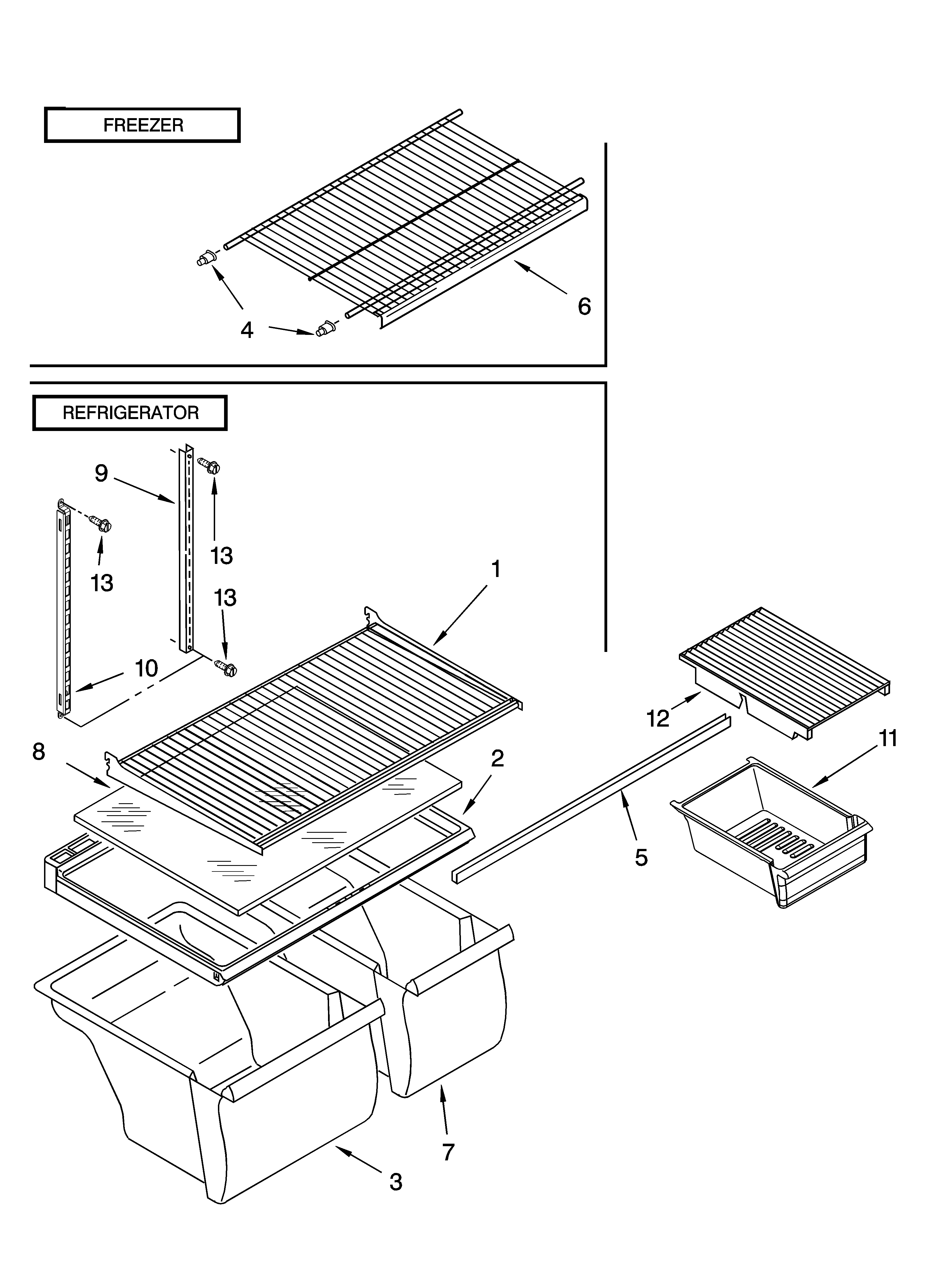 Shelf parts, optional parts