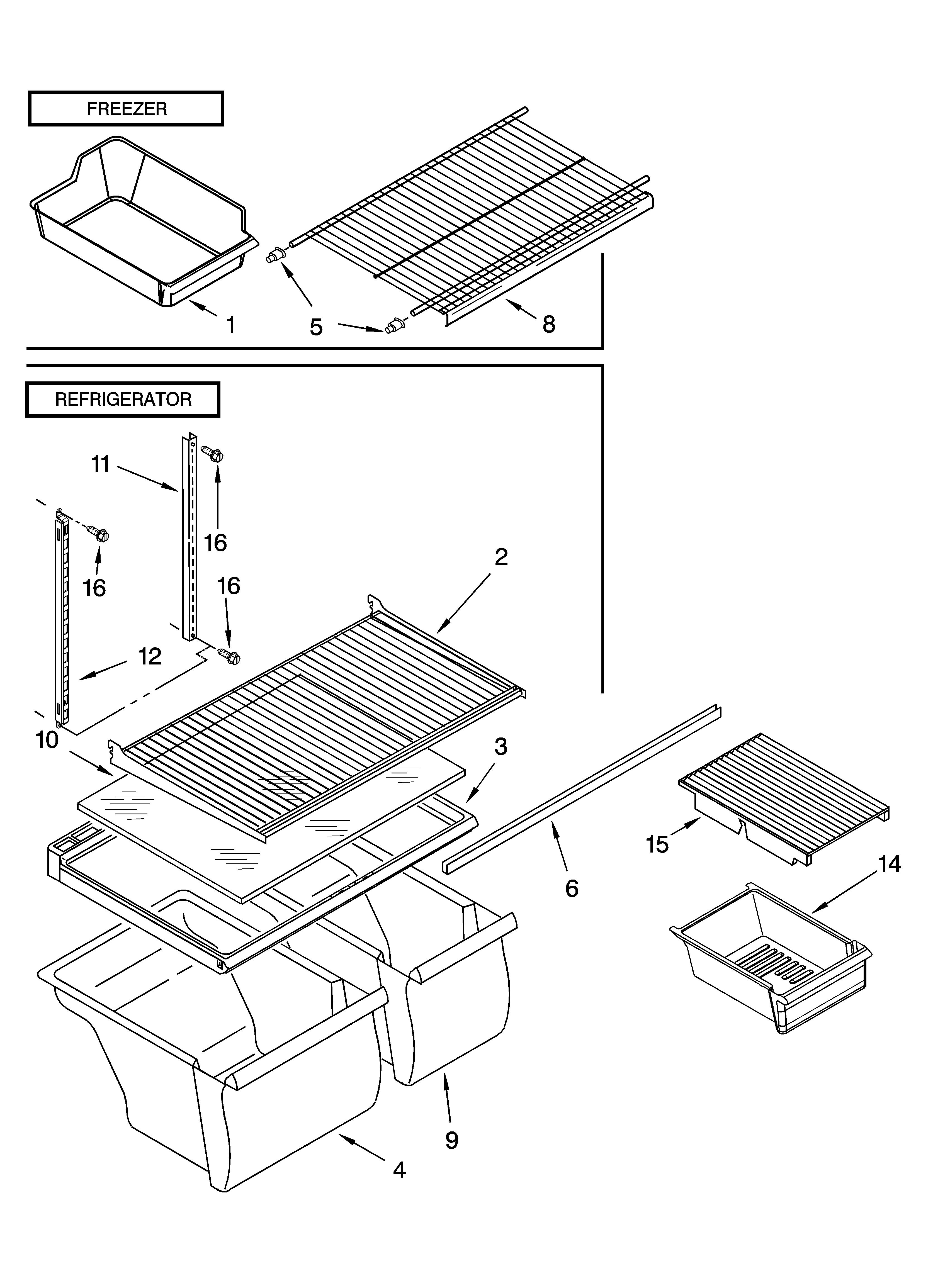 Shelf parts, optional parts