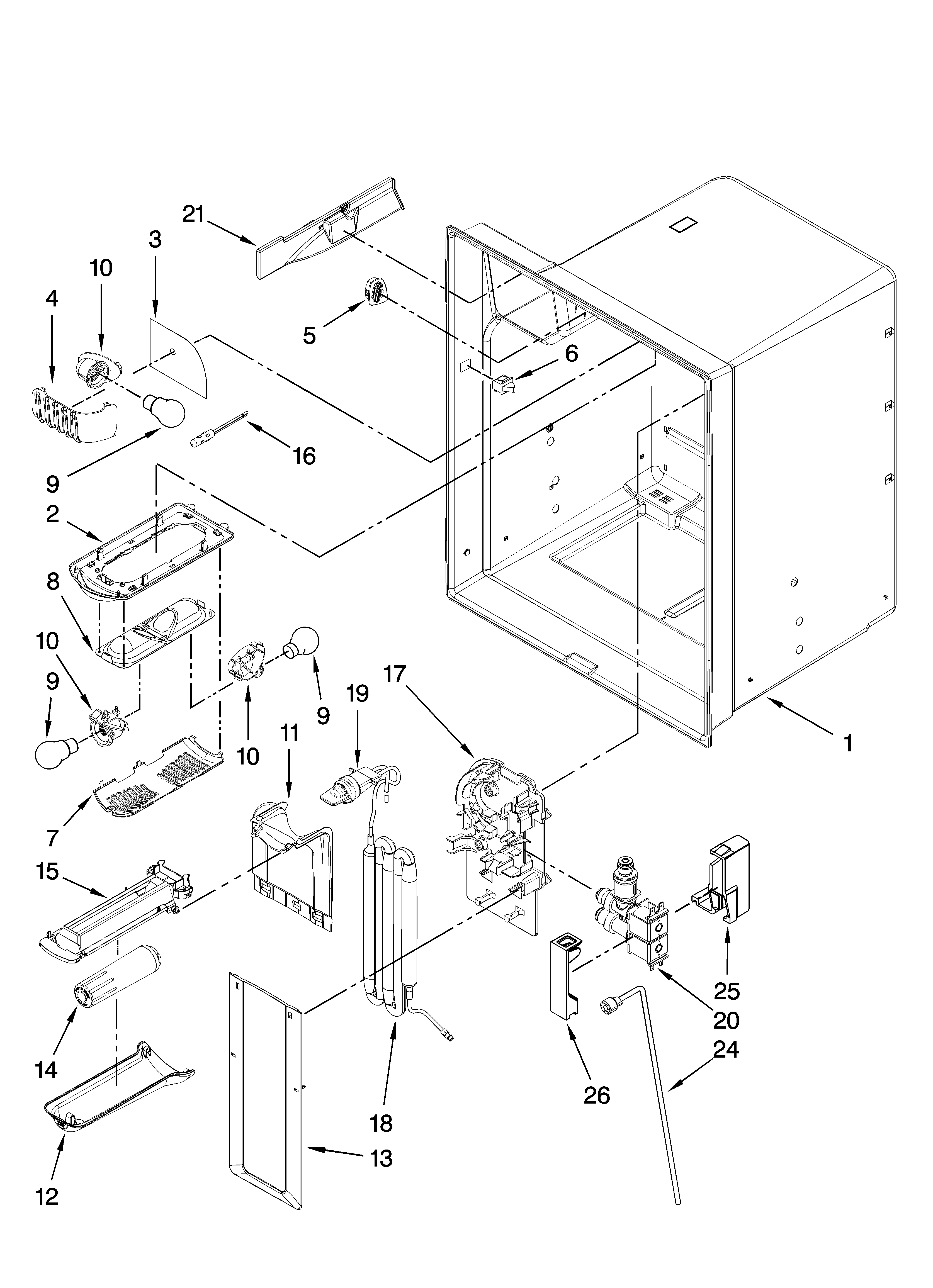 Refrigerator liner parts