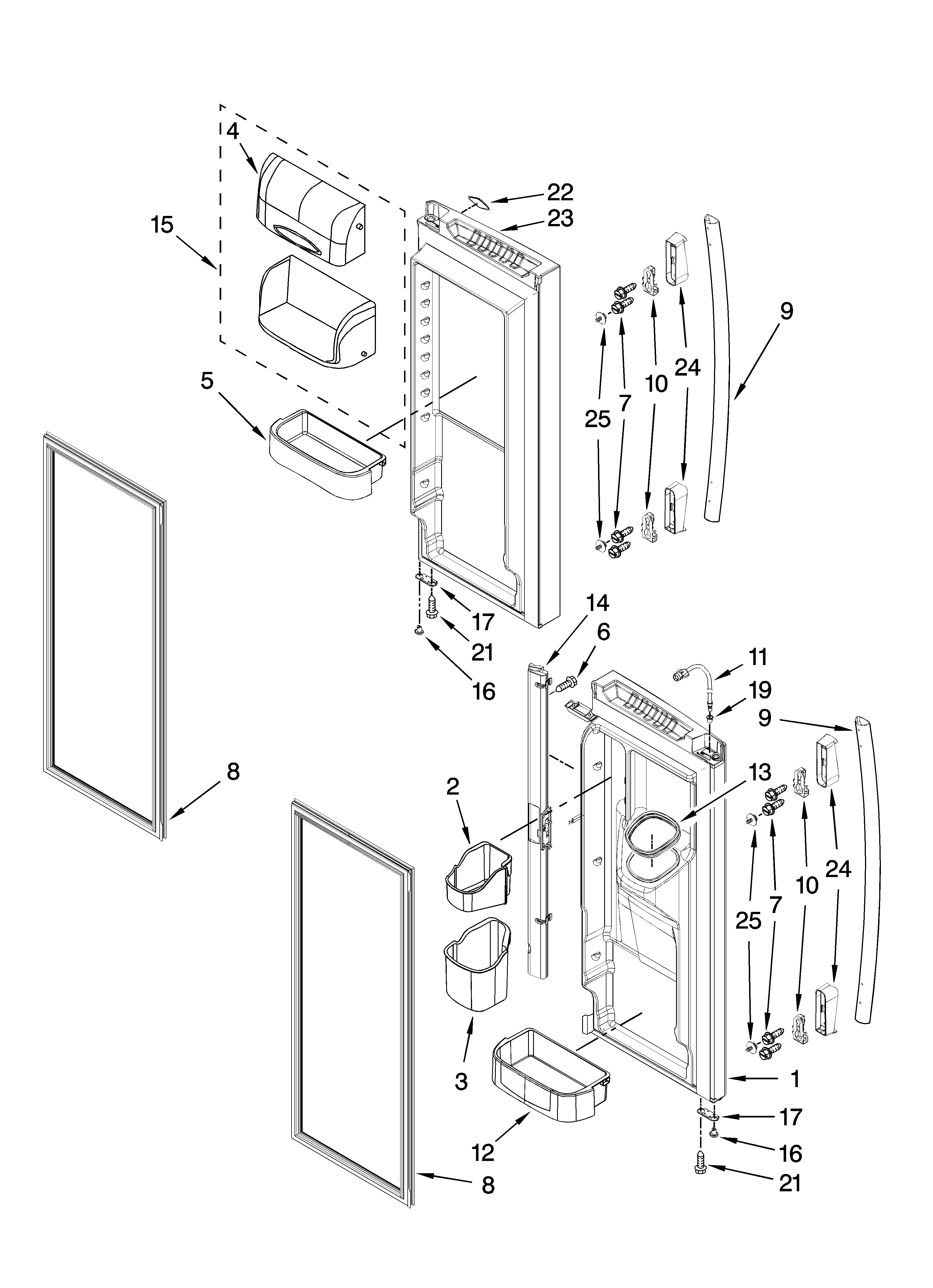 Refrigerator door parts