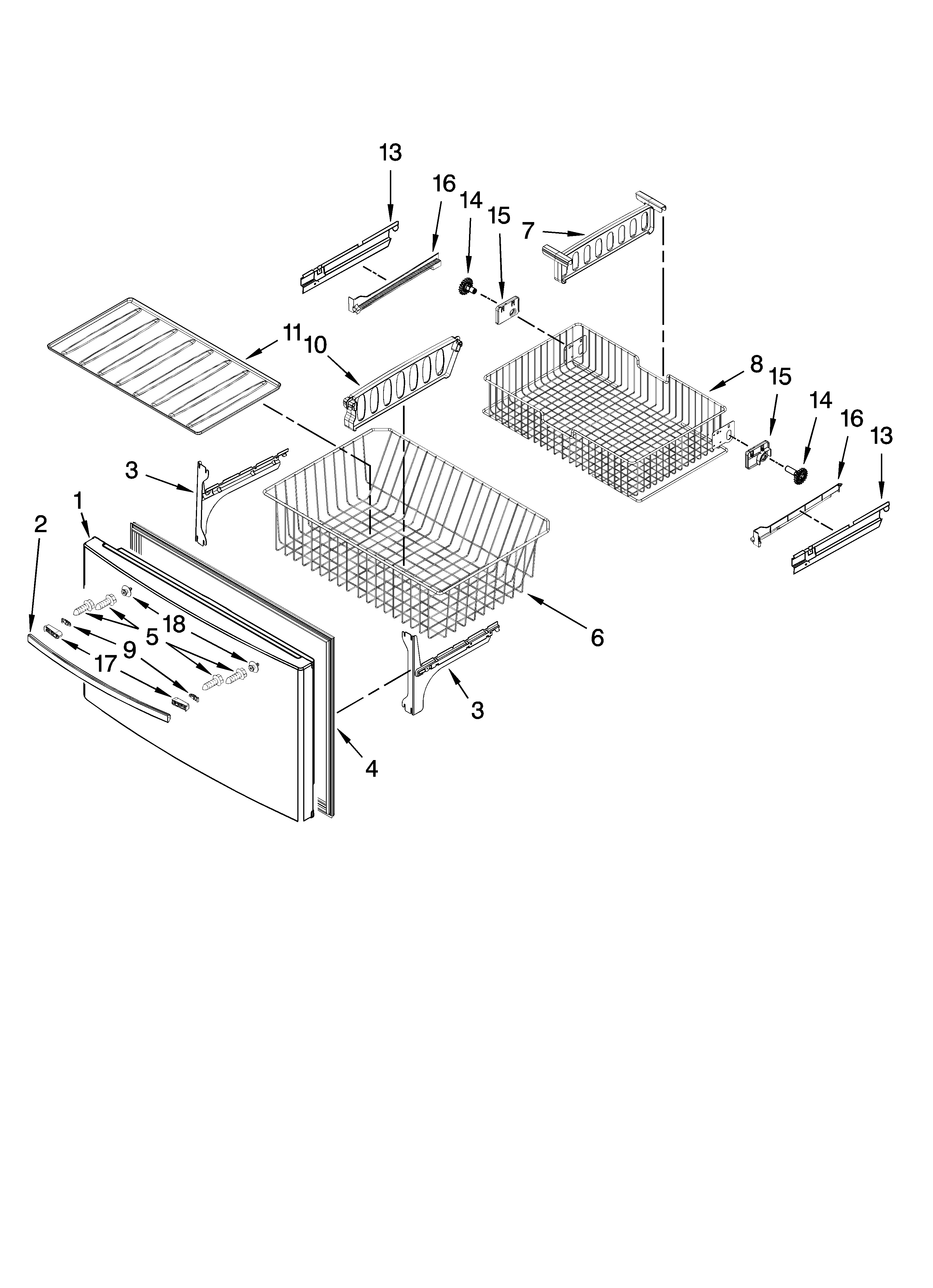 Freezer door parts
