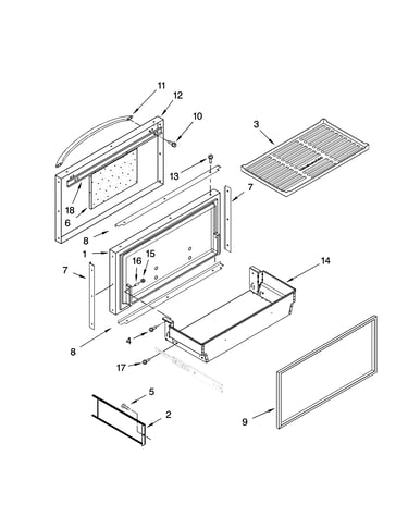 Freezer door and basket parts