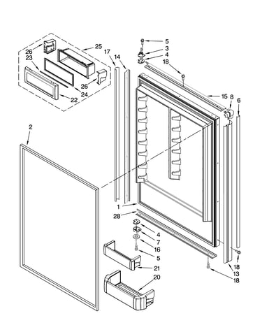 Refrigerator door parts