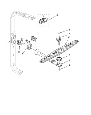 Upper wash and rinse parts