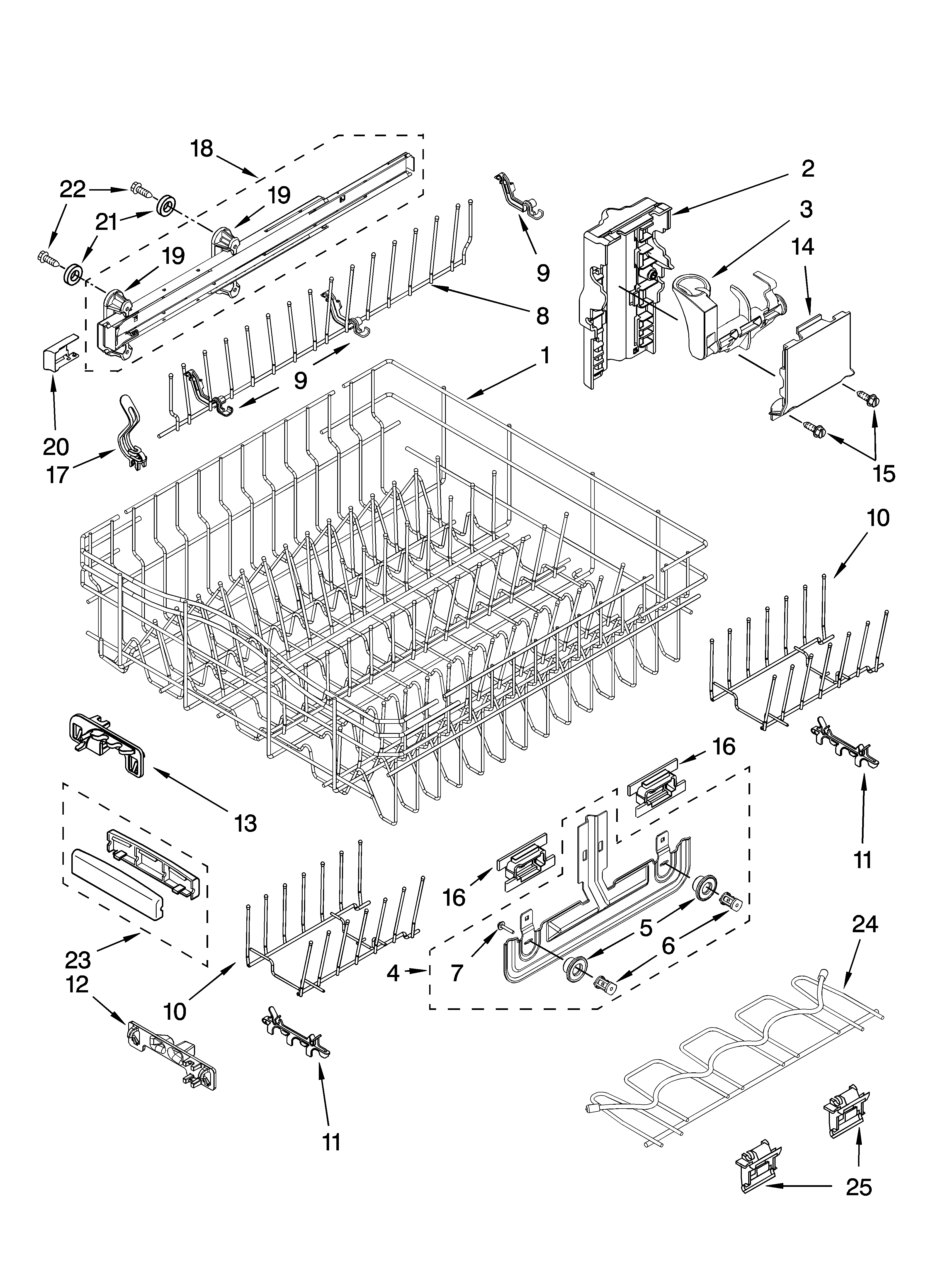 UPPER RACK AND TRACK PARTS