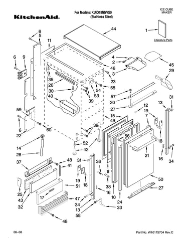 Cabinet liner and door parts