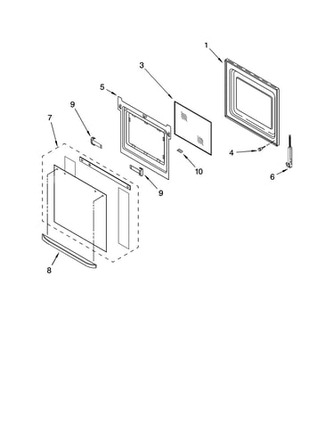 Lower oven door parts