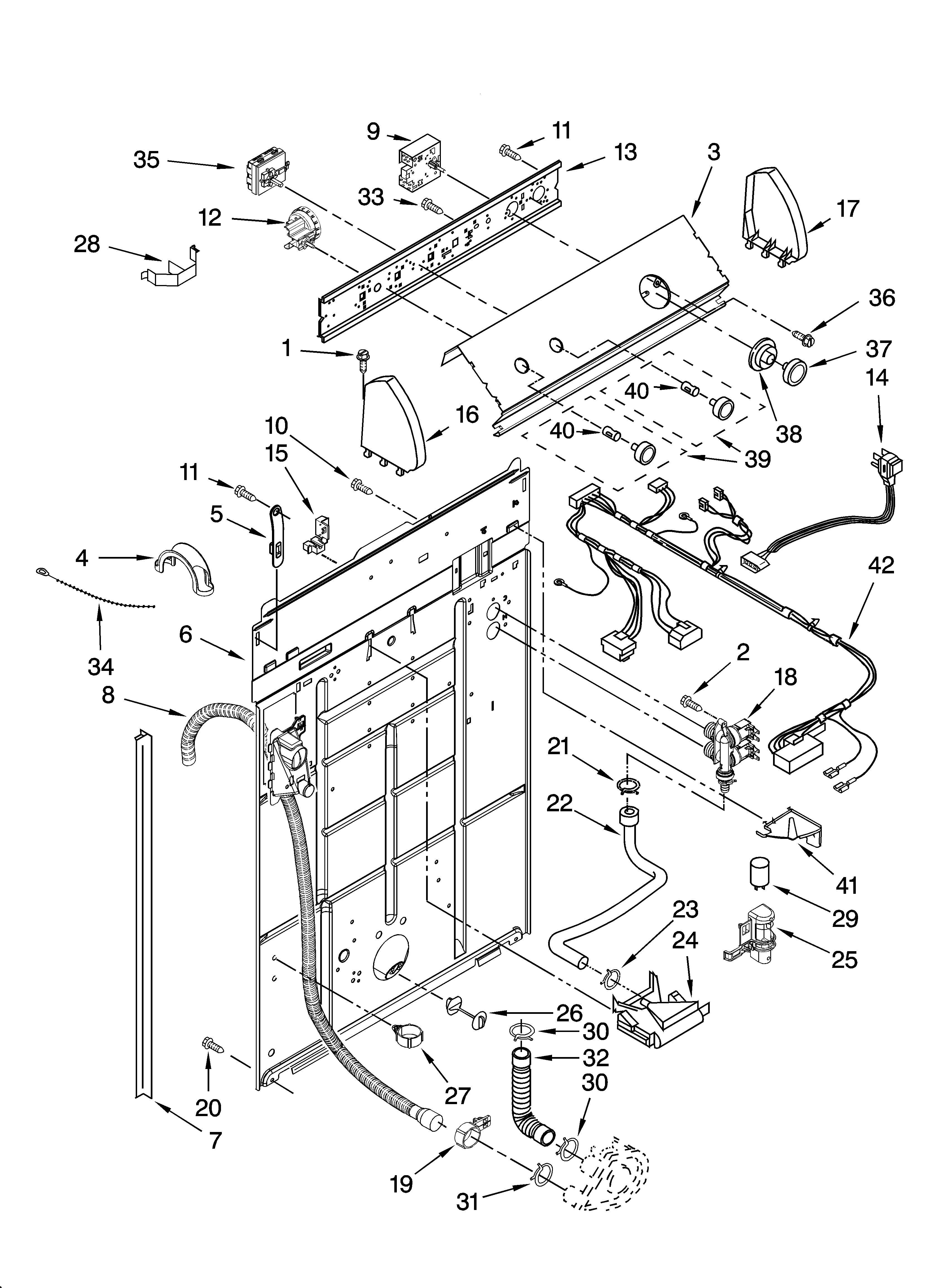 Controls and rear panel parts