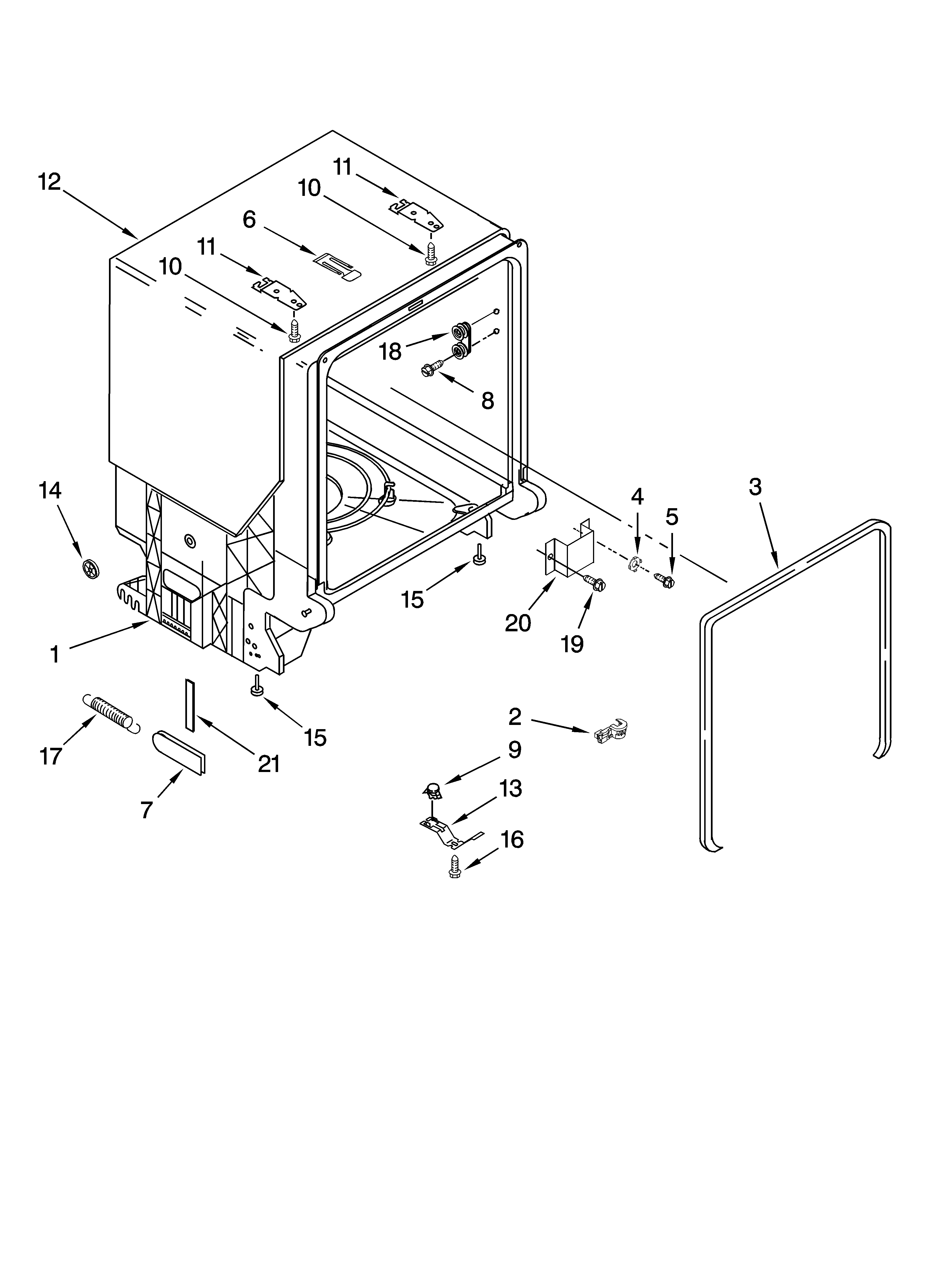 Tub and frame parts