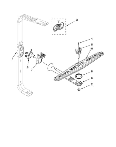 Upper wash and rinse parts
