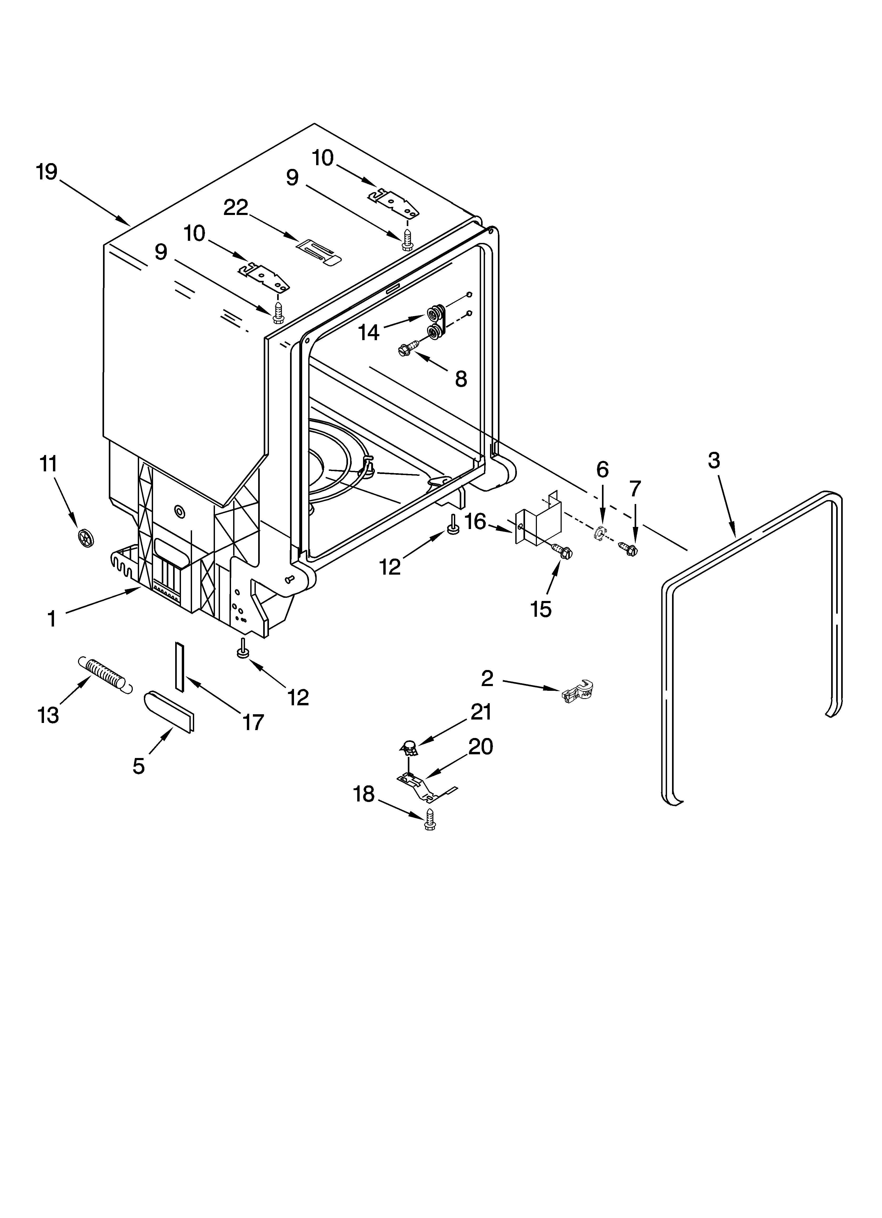 Tub and frame parts
