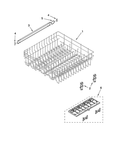 Upper rack and track parts
