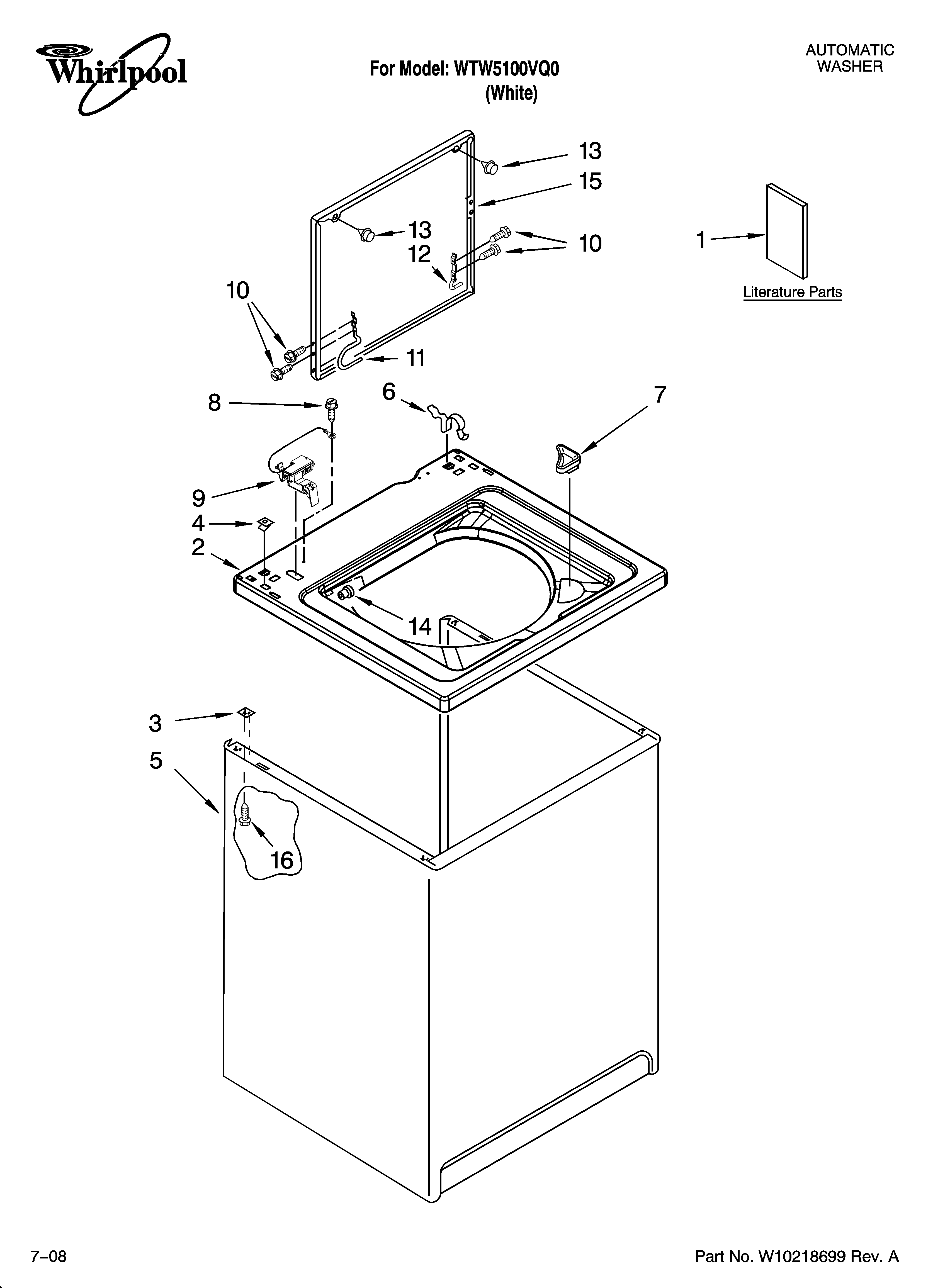 TOP AND CABINET PARTS