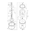 Whirlpool WTW5100VQ0 agitator, basket and tub parts diagram