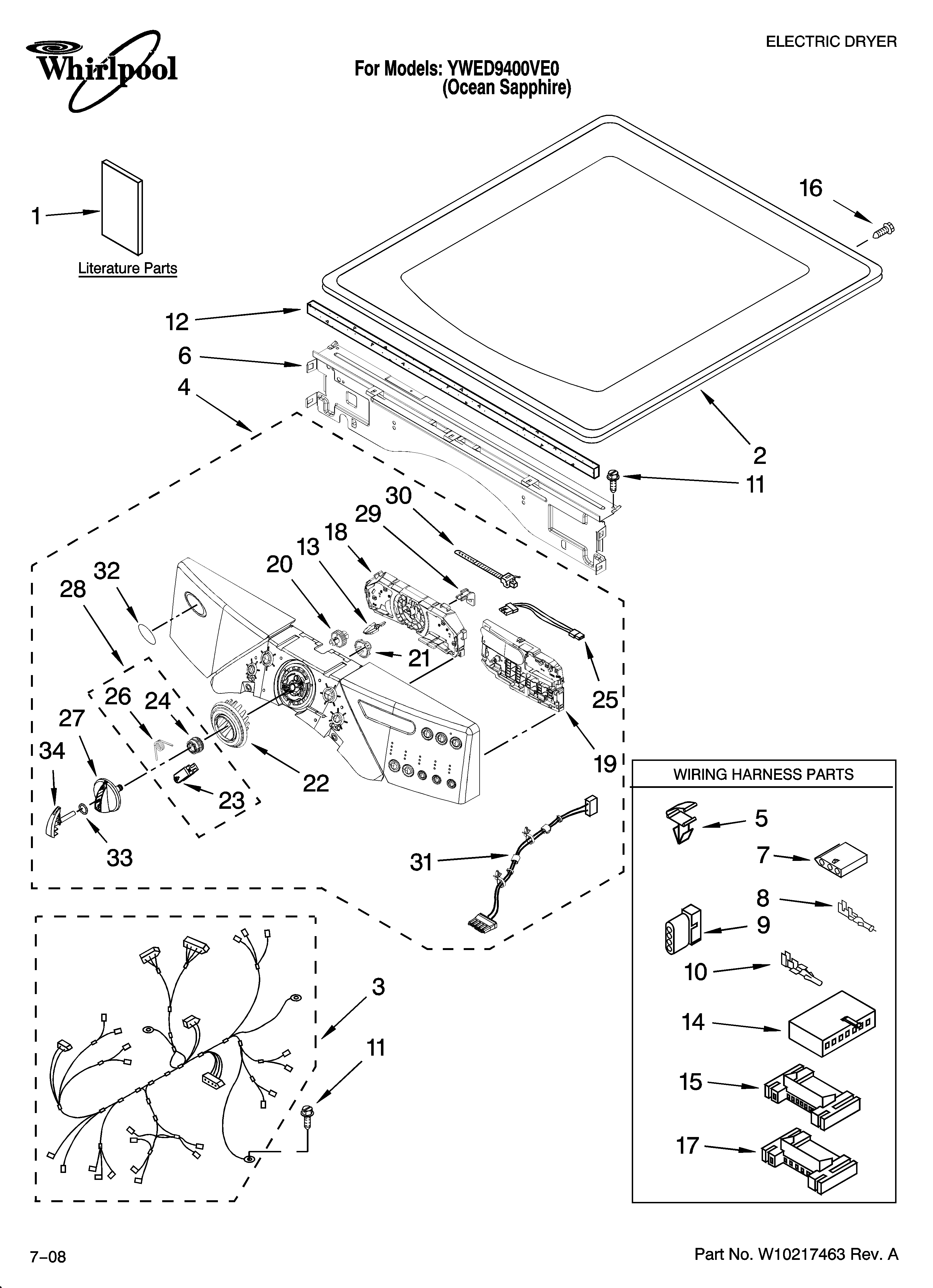 Top and console parts