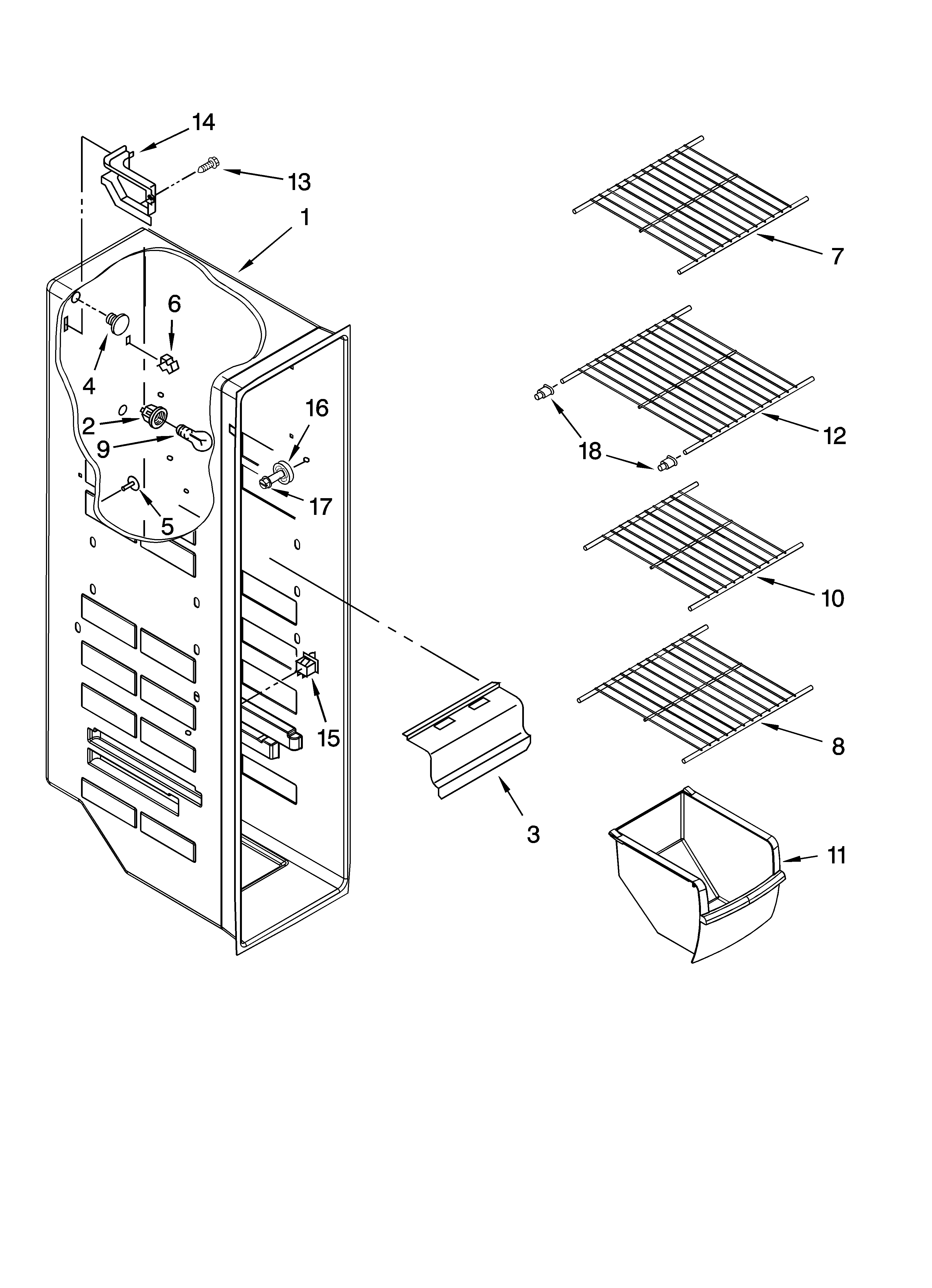 Freezer liner parts