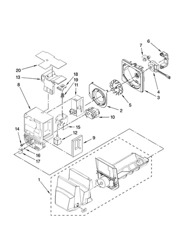 Motor and ice container parts