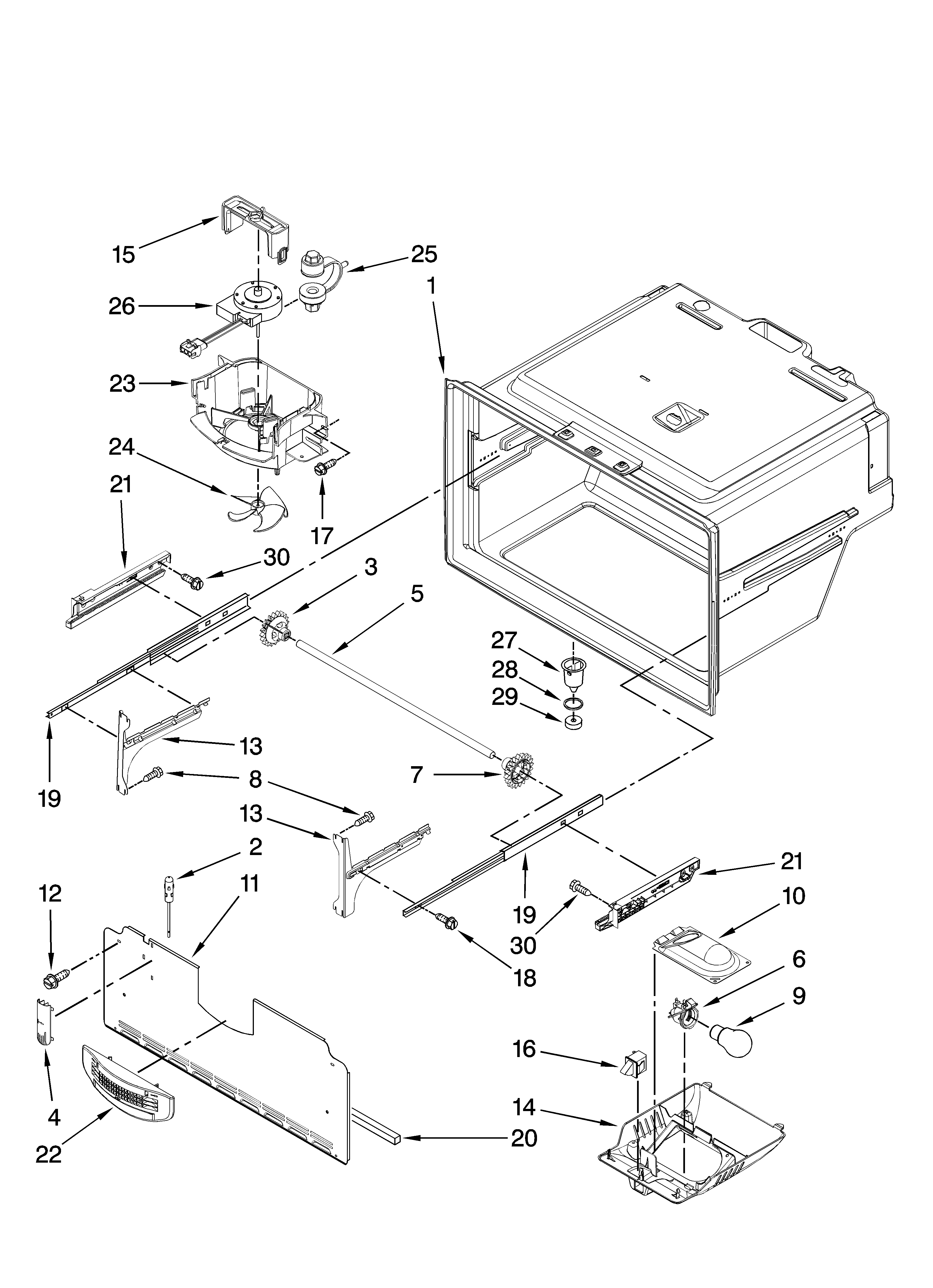 Freezer liner parts