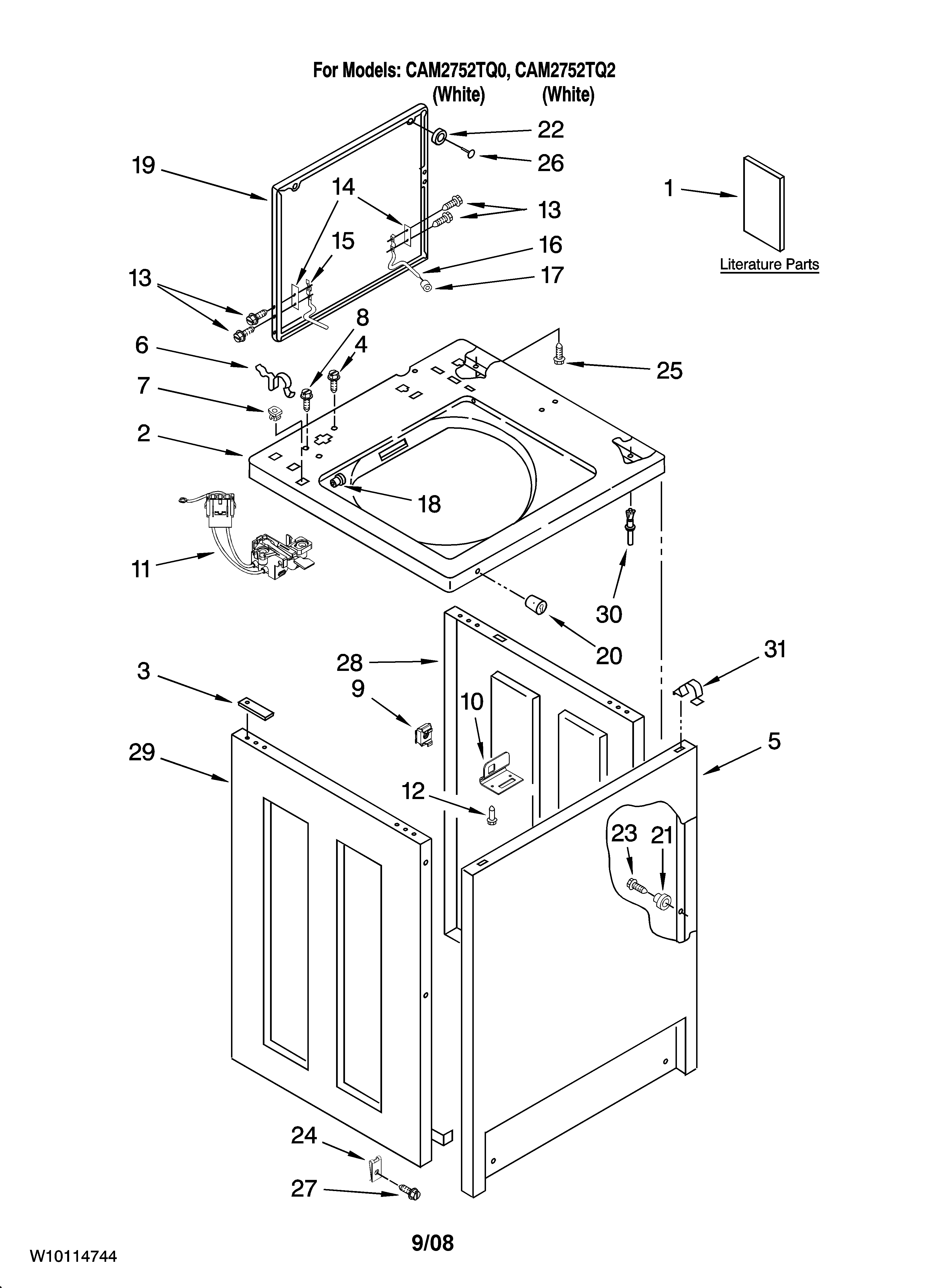 Top and cabinet parts